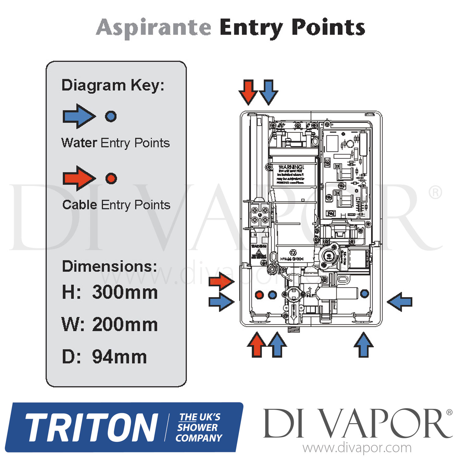 Triton Aspirante Electric Shower Spare Parts TR DV 272